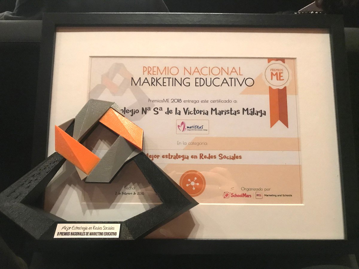 MaristasMedit's tweet photo. Recordamos el premio nacional de #MarketingEducativo recibido por @MaristasMalaga https://t.co/rIwsH45OU8 y damos la enhorabuena a @Fedebasurte @jesusmbejar y toda la comunidad educativa de este colegio #premiosME @PremiosEdu https://t.co/xxvxcH0PvH