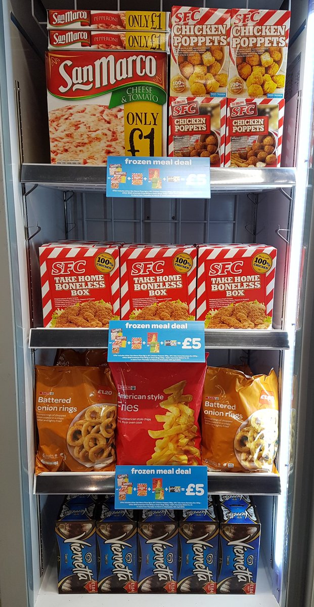 stephlatham_21's tweet photo. This Frozen Meal Deal will definatly help you warm up this weekend! 1 item of each shelf, all for £5! @lawrencehunts @Paulfar2255 @lissylou3012 #lostockhallspar https://t.co/jm2kFzVnlI
