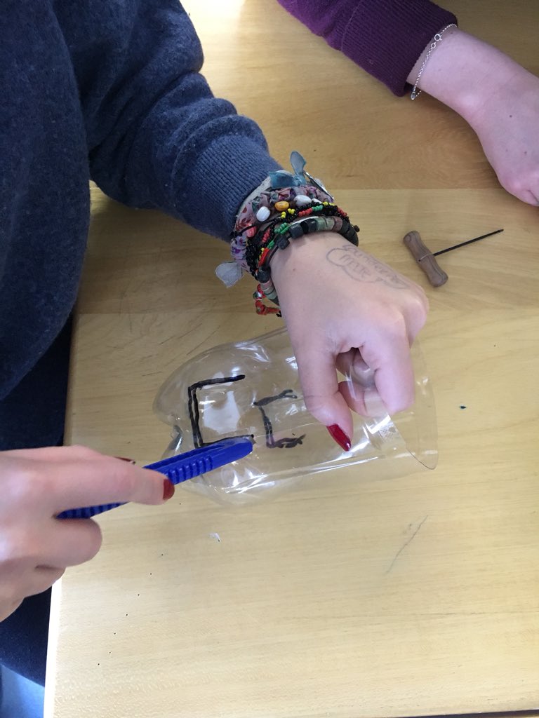 Goizekoak4's tweet photo. Step 4:
Above the two holes made, draw a “U” form shape and cut it with the cutter. Then open them, as making two little umbrellas. https://t.co/3Yjp2IO8aw