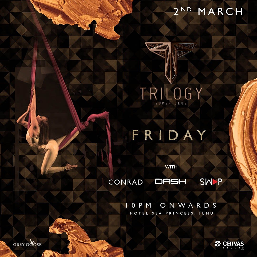 This long weekend, let the celebrations continue into the night at #TrilogySuperClub🎉 Party's on till 3 am 🍾
.
.
.
#Friyay #MumbaiNightlife #Chillvibes