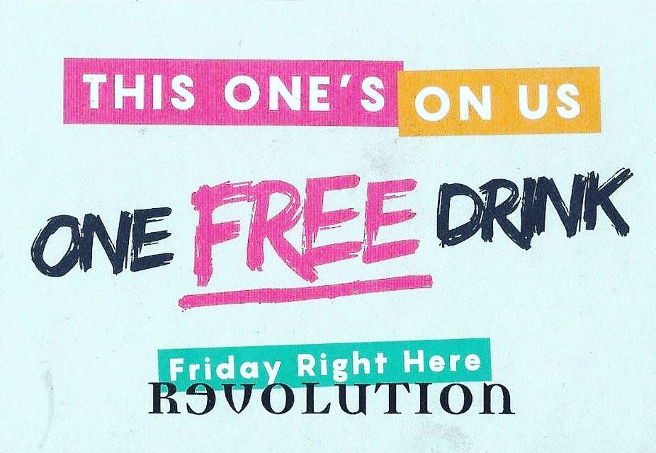 RevolutionMacc's tweet photo. LAST CHANCE to get on our exclusive guestlist! Grab a drink on us this Friday between 5-9! Show this tweet to claim! #Macclesfield #friyay #fridayfreebie https://t.co/1AS47lZqsd