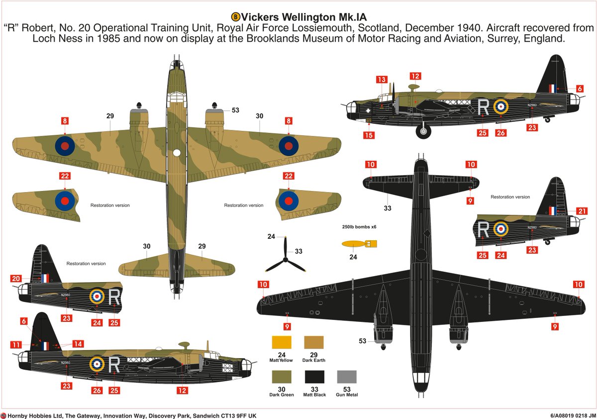 Airfix's tweet photo. Presenting the 'Lady of the Loch'! 
In the latest edition of Workbench, we take a close look at the remarkable story of Vickers Wellington Mk.IA N2980, featured as one of the schemes in our forthcoming new tool 1:72 scale release of this iconic bomber: https://t.co/ZMfdBmZKSp https://t.co/IuwoGA1bQy