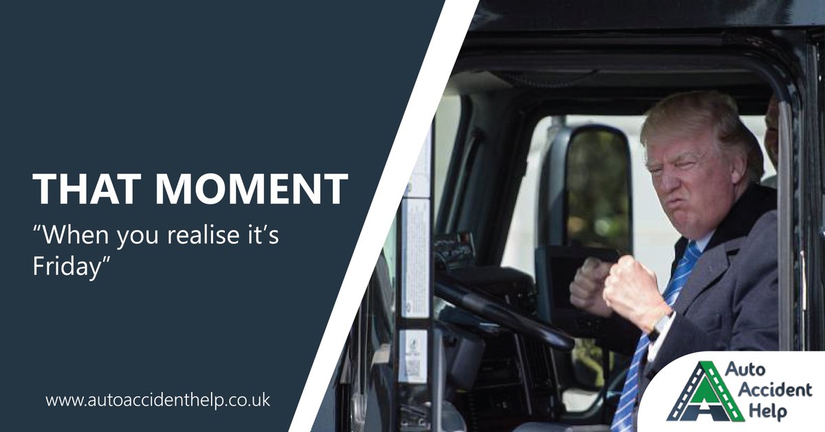 AAH at last it's #Friday!! What's your plans for the #weekend? Comment below!
 
Website - autoaccidenthelp.co.uk
  
#Trump #trumpmemes #memes #comedy #retweet #share #like #FridayFeeling #FreezingRain #bestcompaniesday #Cars #share #Business #UK #CarCrash #AccidentHelp #carmemes
