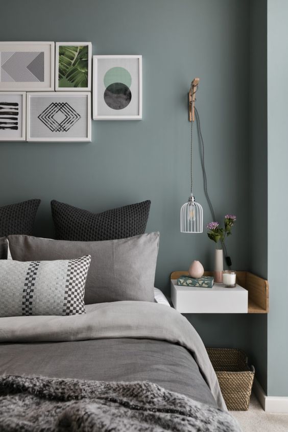 We love this wall colour &amp; wall art combination 💚 image from MadAboutThe House