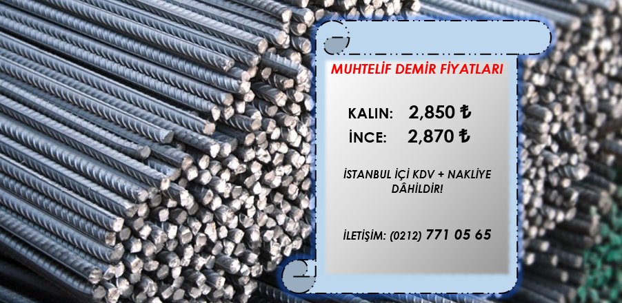 Güncel " Muhtelif İnşaat Demir'i " fiyatlarımız ilginize sunulmuştur... 👍🏻