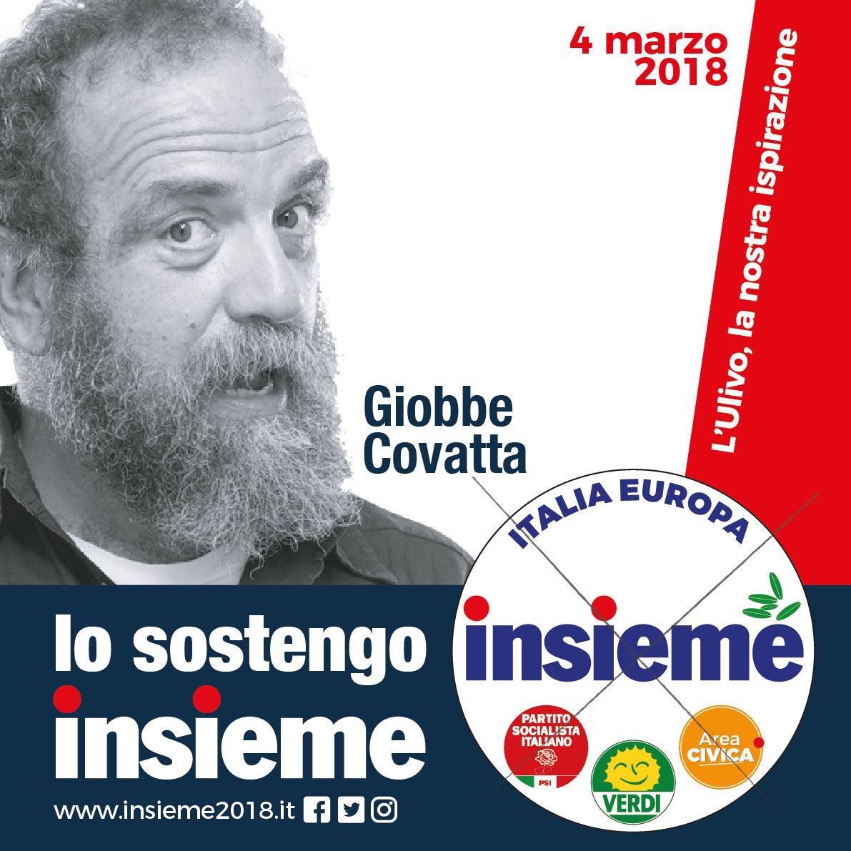 AngeloBonelli1's tweet photo. Fai come #GiobbeCovatta, #SyusyBlady, #MassimoWertmüller    #VotaInsieme www.insieme2018. https://t.co/a3ko8sFsof