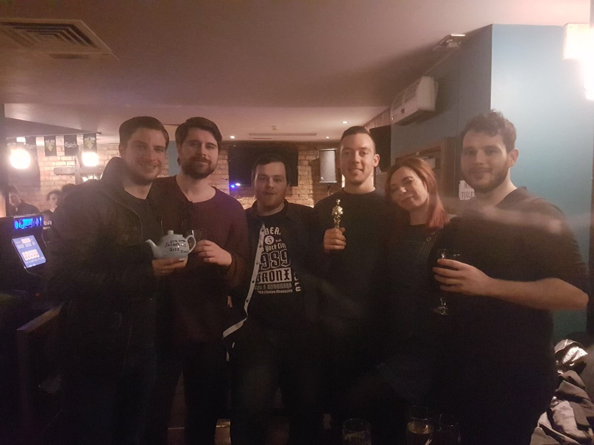 RyansBelfast's tweet photo. 14 teams braved the weather (bit of light snow) to attend Ryanโs 8th Annual Father Ted Quiz raising ยฃ142 for the Fred Foundation!
Photos of 1st place, 2nd place & then a girl who just wanted to photobomb the winners & get on Facebook!
#fatherted ryansbelfast #fredfoundation https://t.co/pTmGBfaWby