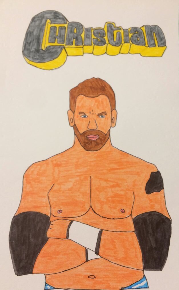 AureliieRollins's tweet photo. I finally finished drawing #CaptainCharisma @Christian4Peeps . It’s not the best but I hope you love it and sorry for for your tattoo on the drawing #WWEChristian #ChristianCage #JayReso #JasonReso #Peeps #RAW #FanArt https://t.co/vLghBofWpO