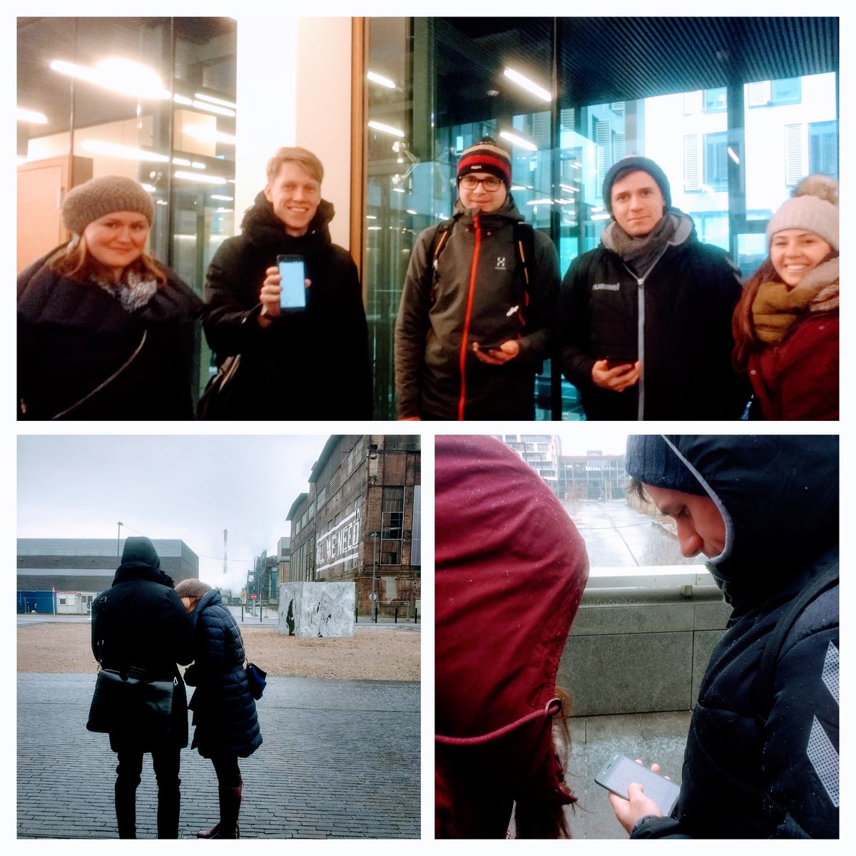 spatialK8's tweet photo. #Pilot4 of @CrossCult_H2020 App testing with @uni_lu_Geo students | its -4 with freezing rain here in #Luxembourg, Its because we are #geographers. Thanks for the really useful discussion afterwards - lots of new ideas and valuable insights about your perceptions. https://t.co/HDVB0Eckrr