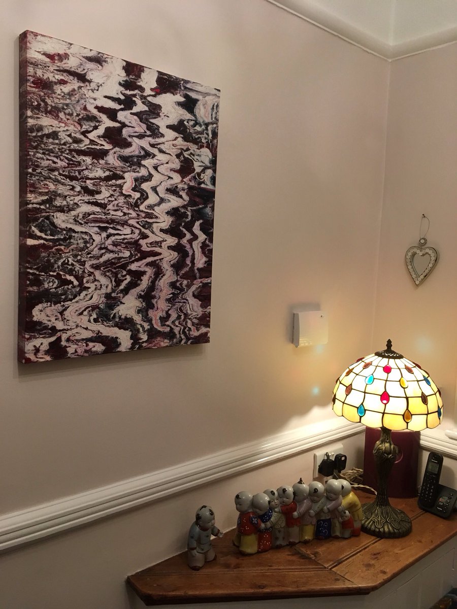 Tonyharrisonart's tweet photo. #Manchester 
@ixiaflowersuk &amp; @RifRaf_Furnish 
Display my #Artwork in #Urmston all for sale
Take a look at the #Artisan market tomorrow
Another 18x24" box canvas
Acrylic &amp; varnish another based on William James 
stream of thought " it is nothing joined; it flows." https://t.co/73F0xepFQQ
