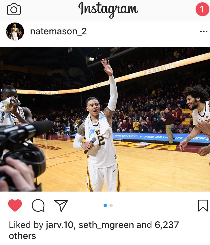 Marcus_R_Fuller's tweet photo. Four years of Nate Mason weren’t enough. An All-time great #Gophers guard reflects on his SR season &amp; college career via Instagram post. #HumbleBeast 🏀〽️💯 https://t.co/byVUvprLQC