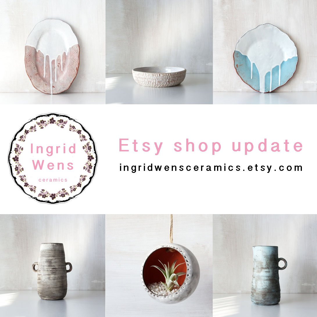 IngridWens's tweet photo. Have a good weekend! I completed my shop update https://t.co/LjXHkWD9ZC … Follow me on instagram if you would like more regular updates https://t.co/e3VCYuYUhK …  #Etsy #EtsyNL #handmadeceramics https://t.co/sQb4SEB4tT