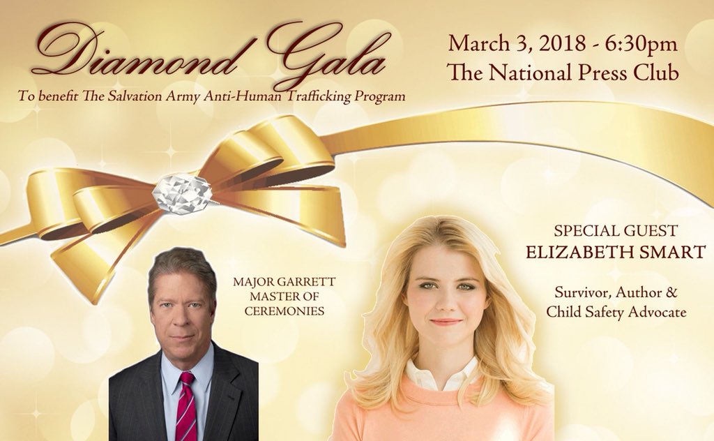 VanHipp's tweet photo. Look forward to tomorrow’s #SalvationArmy Gala w/Special Guest #ElizabethSmart & M.C. #MajorGarrett. @salarmynca @MajorCBS @ElizSmart https://t.co/wuZ4ZduUnn