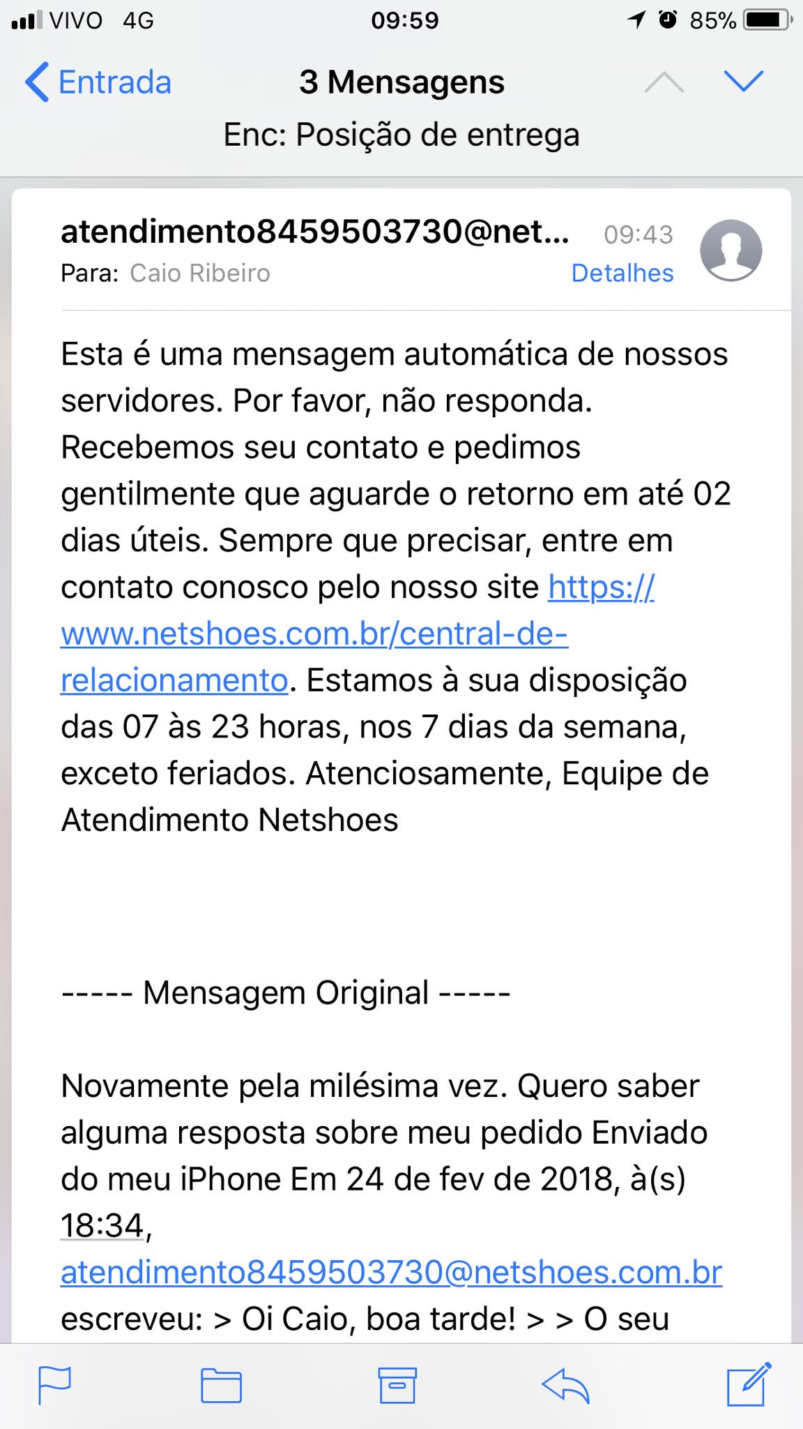 central atendimento netshoes