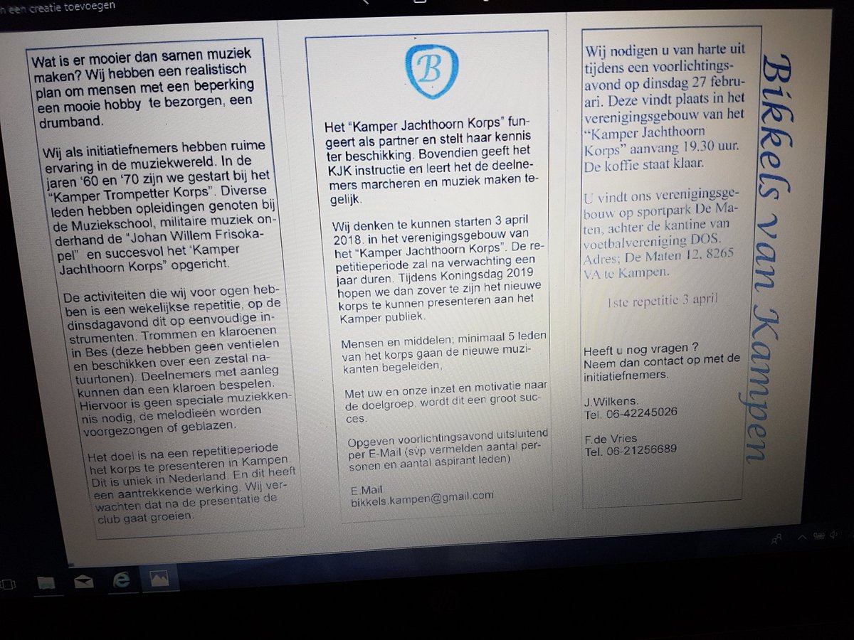 <a href="/bortkoelewijn/">Bort Koelewijn</a> 

Deze folders heb ik aan de balie gegeven voor u 

Zou ons willen helpen dat er nog meer mensen met een beperking erbij mogen komen
  helpt u ons zouden we super vinden maak het alstublieft bekend en reklame voor ons en bekendheid alvast bedankt burger meester