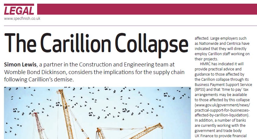 fisorg's tweet photo. Read the Legal article regarding the #CarillionLiquidation from @WBD_UK in the latest edition of #SpecFinish #magazine:
https://t.co/3YdSCDjMaq https://t.co/v6LFs3ohFn