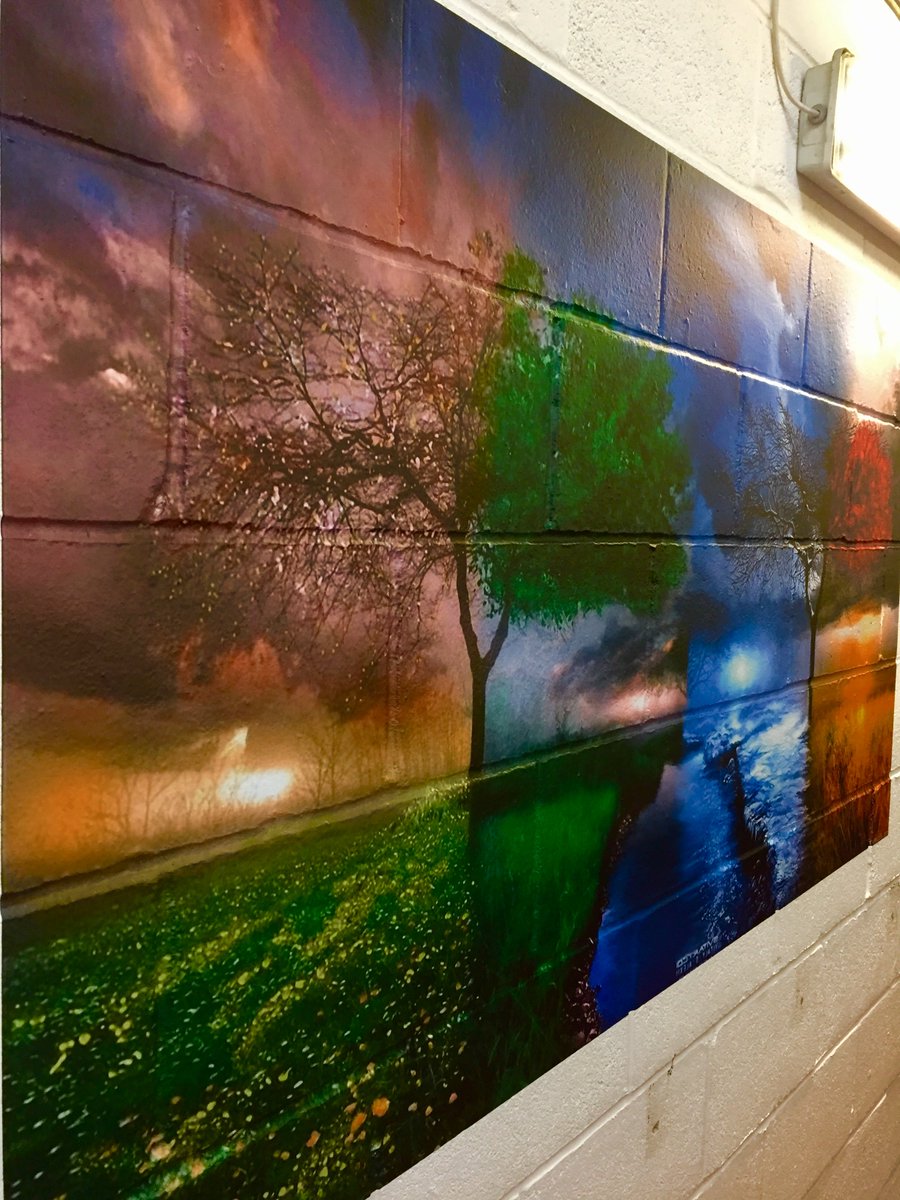 KingfisherGraph's tweet photo. Check out how gorgeous our Wall Wrap Vinyl looks to brighten up this factory wall? By using heat to adhere to the wall, it frames and adheres to the lumps and bumps in the mortars to create a stunning "painted on" finish. Call our office for more info. #wallwrap #wallvinyls https://t.co/5t19qb6dmP