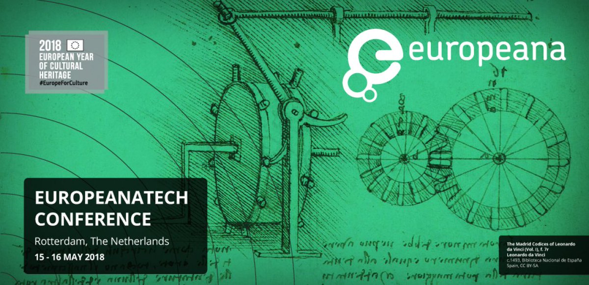 EuropeanaTech's tweet photo. The first speakers for the 2018 EuropeanaTech Conference have been announced! We're very excited, are you? See them all and don't forget to get your tickets! #EurTech18 https://t.co/KpoaLpxE5h https://t.co/eA2ZIpn8uE
