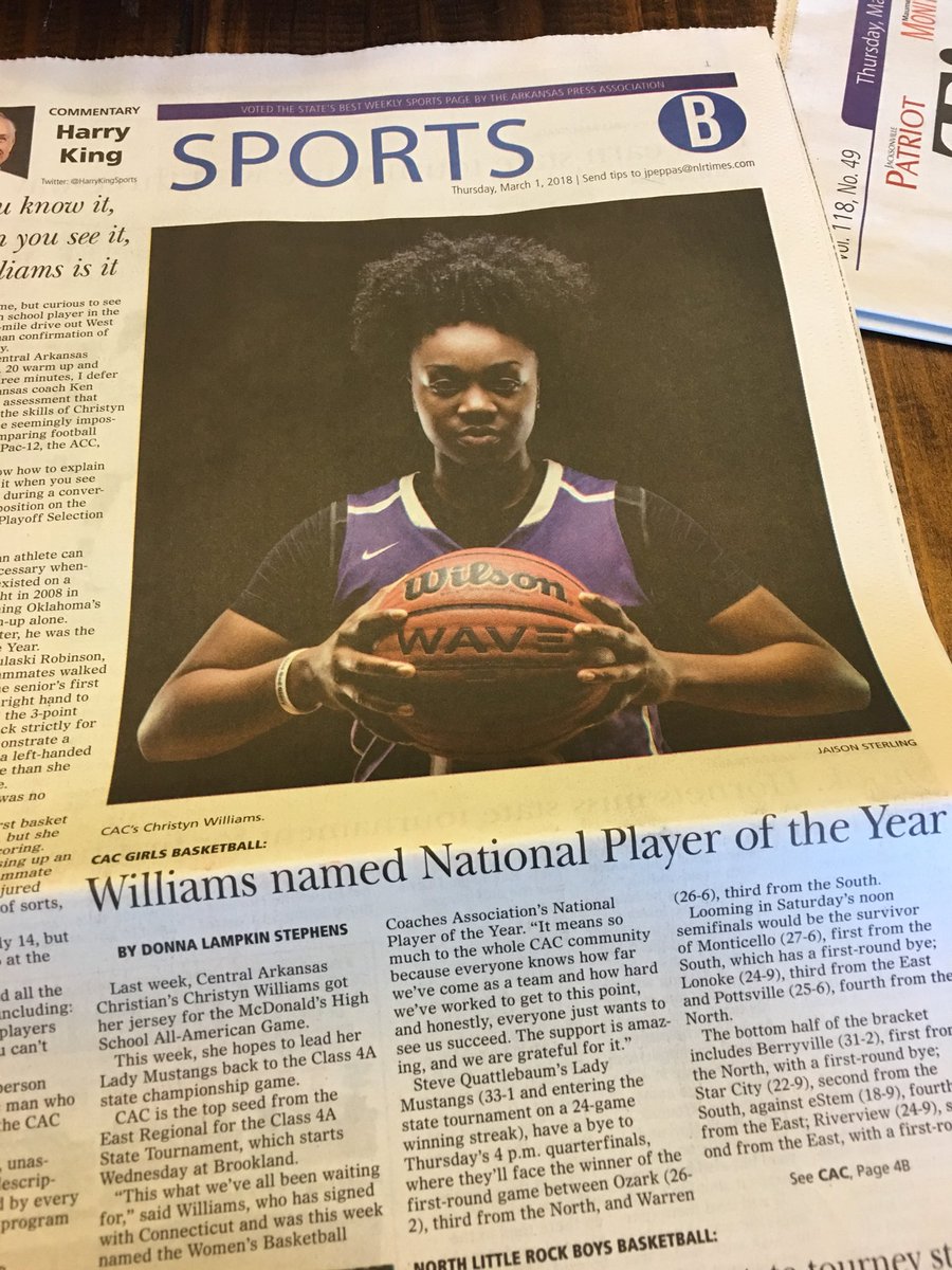 sterling_iw's tweet photo. The NLRTimes sports page! @CACLadyMustangs https://t.co/cahtAWhJE0