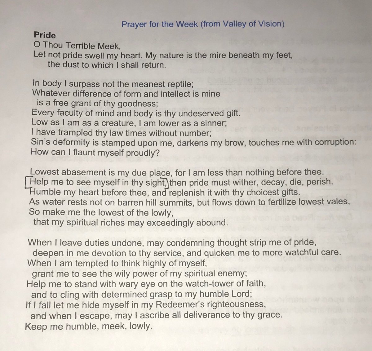waynerobinson's tweet photo. “Keep me humble, meek, lowly.” This Valley of Vision prayer packs a wicked punch. https://t.co/thvliXe7l1