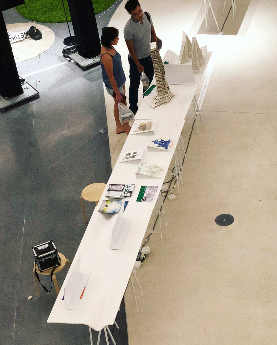 sutdsg's tweet photo. All set for tomorrow! 
These tables are specially designed by Architecture and Sustainable Design (ASD) Professors Carlos Bañón and Felix Raspall for #SUTDOpenHouse2018. See you! https://t.co/mWFKmtbtbq