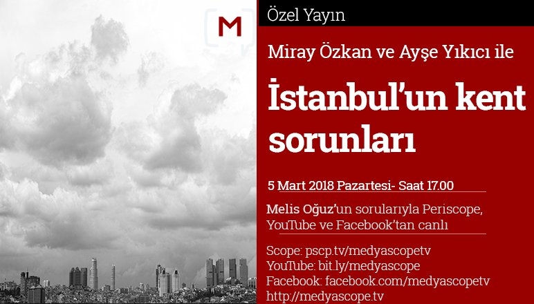 Pazartesi 17:00'da
<a href="/MelisOguz/">Melis Oğuz Çevik</a> <a href="/firaye/">Miray Ozkan</a> <a href="/AyseYikici/">Ayse Yıkıcı</a>