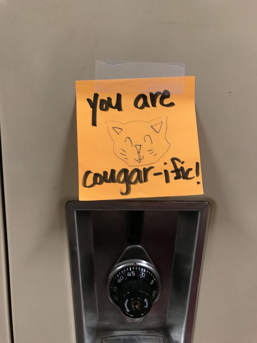 ConnerHigh's tweet photo. Today as our students walked into school they were greeted with KINDNESS POST ITS from Goodridge Elementary students! Every locker had one! #connercampuskindness https://t.co/Zn0DUMbrYX