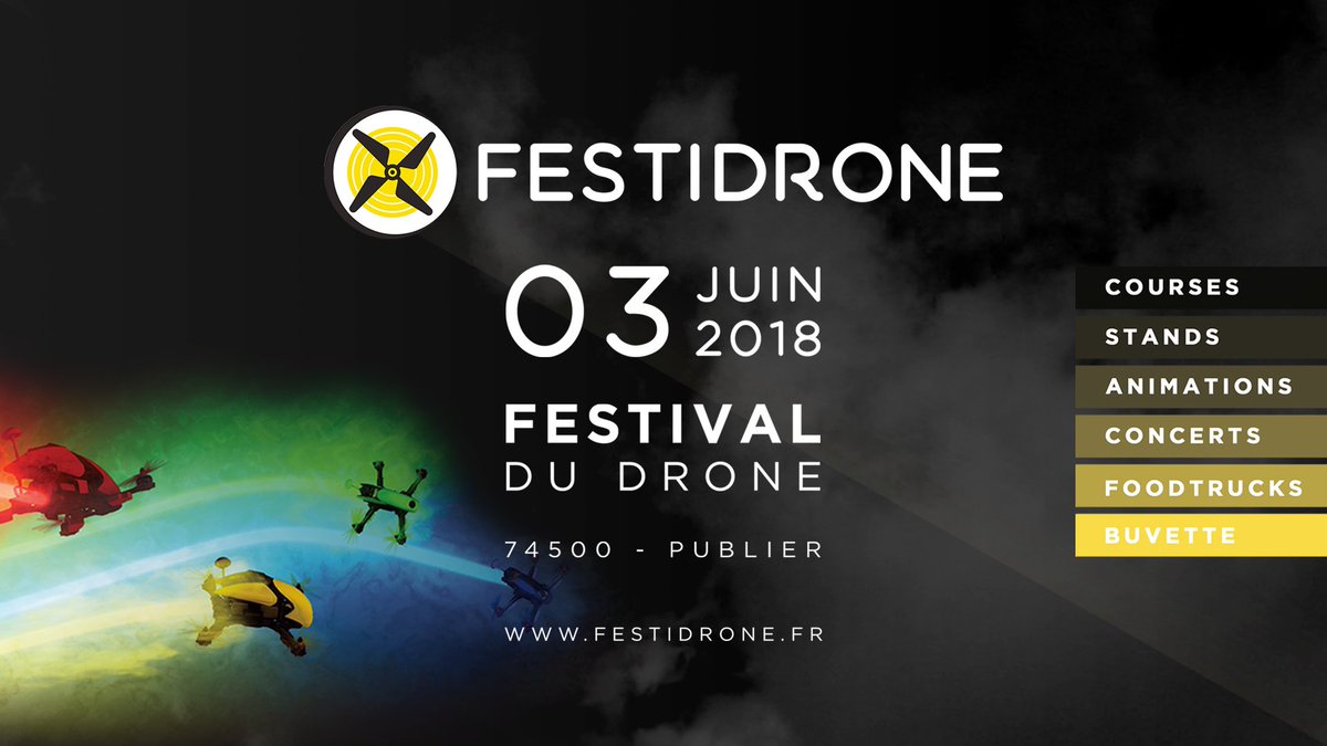 RT et follow ce compte pour GAGNER TA PLACE ! Plus que 3 mois avant le <a href="/Festidrone/">Festidrone</a> 2018 ! NOMBRE DE PLACES LIMITÉ ! #CONCOURS #RT #DRONE - festidrone.fr