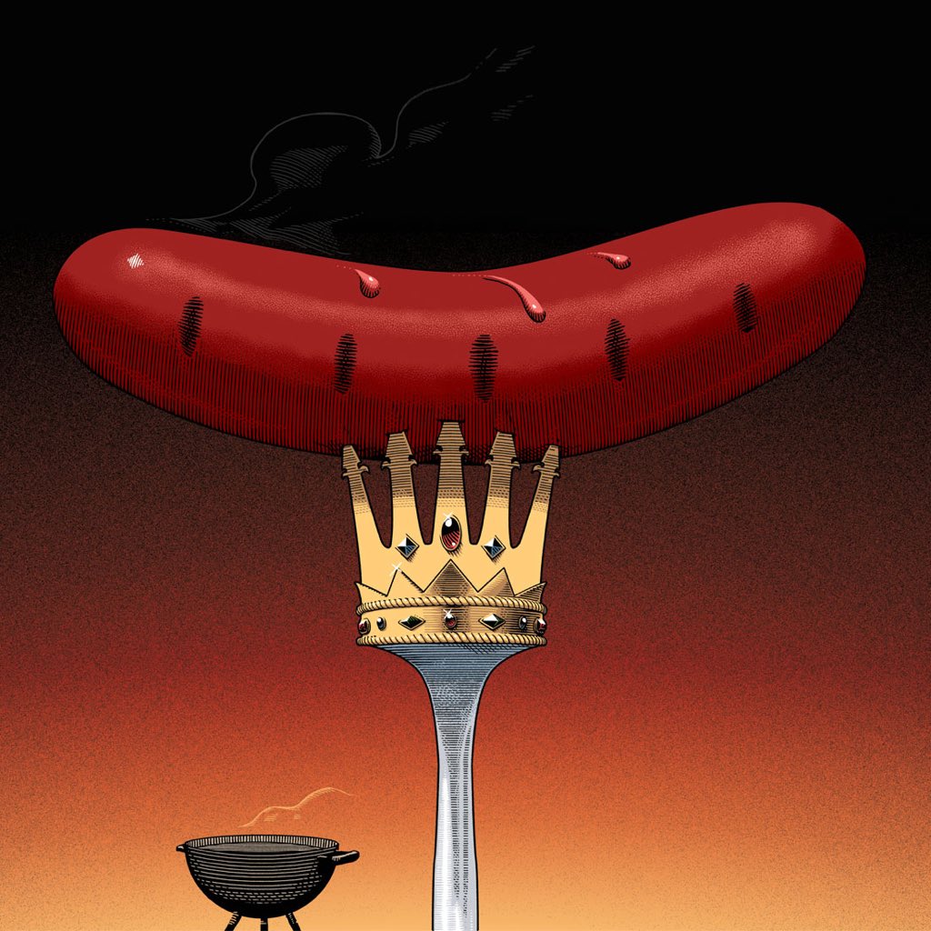 _crescenzi's tweet photo. On the #March issue's my cover and illustrations for  @ilGamberoRosso 's report about #barbecue in Italy
#illustration #editorial #food #bbq https://t.co/FUQVFQQuKy