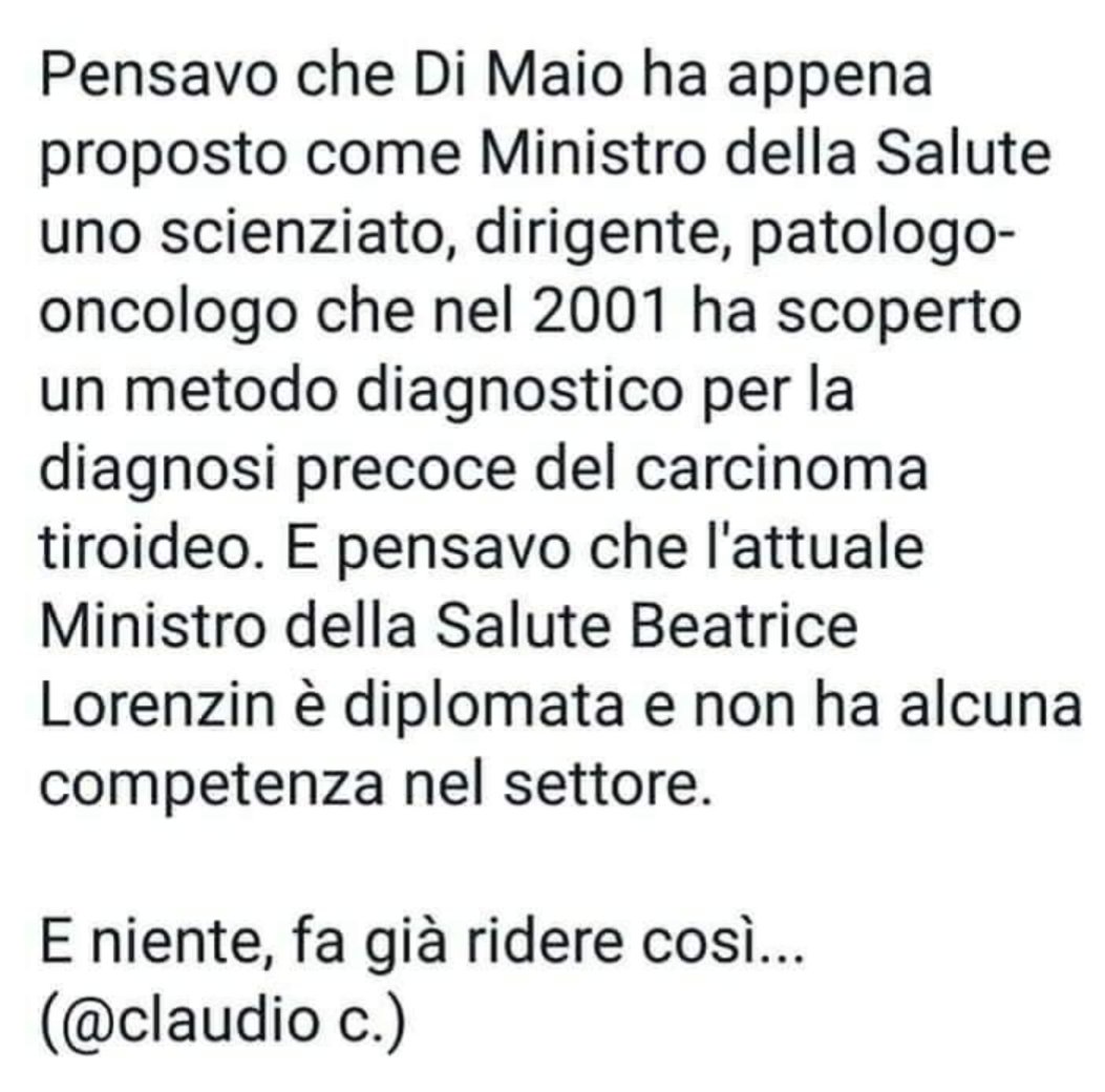 #GovernoPatrimonioDelPaese #M5S #lorenzin #4Marzo2018 #votiamoliVia