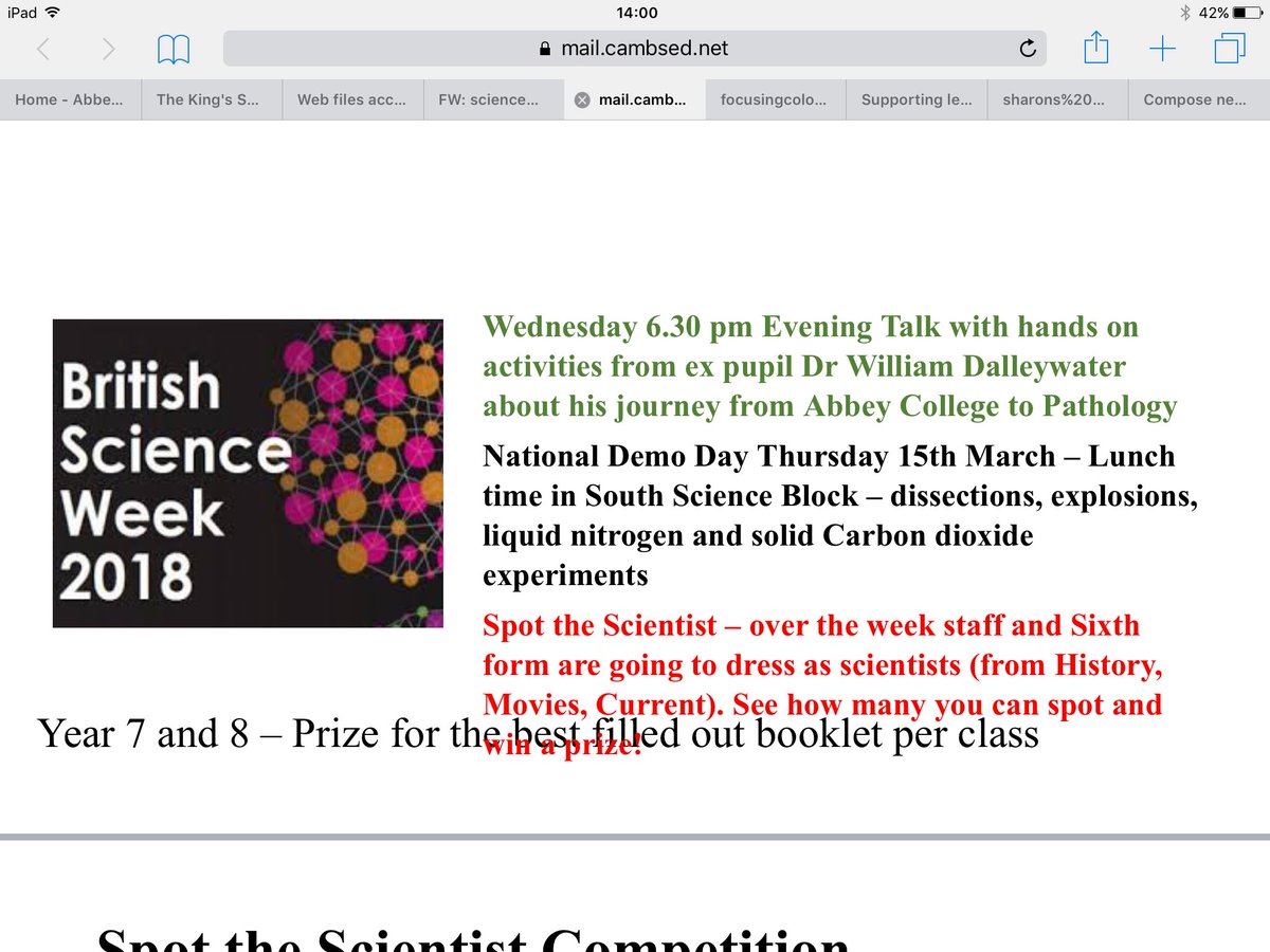 ACScientists's tweet photo. Details of Science Week attached.Look out for some crazy scientists during the week? https://t.co/jziYmVOP3G