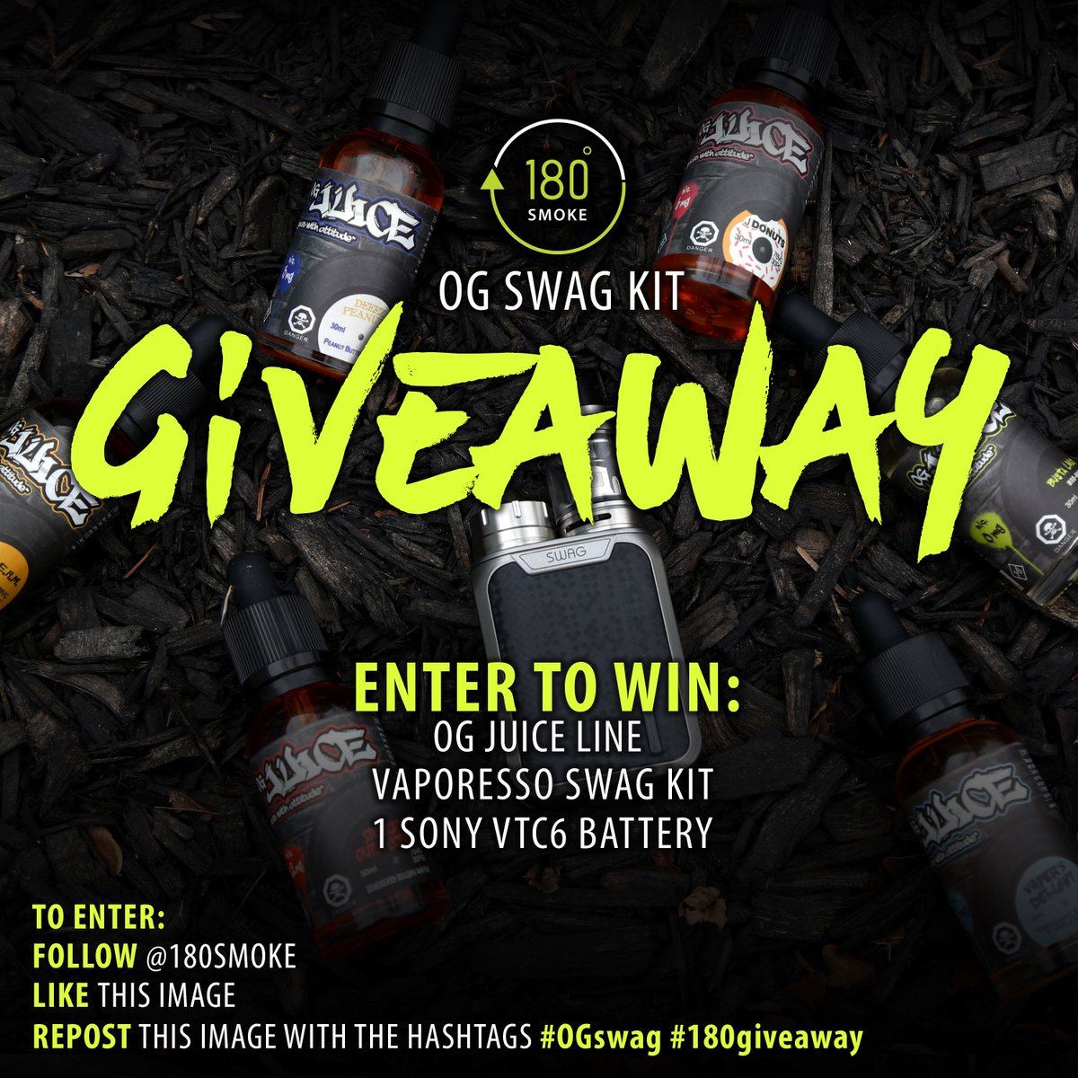 Retweet &amp; follow <a href="/180Smoke/">180 Smoke Vape Store</a> for your chance to win! 

#Giveaway #vapegiveaway #vapeon #vapelife #vaping #vape #vapefam #vapenation #vape community #cloudchasing