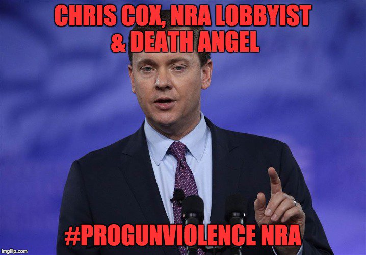 shift_frame's tweet image. Heartless, evil, promoter &amp;amp; protector of child-killing weapons @NRA shill @ChrisCoxNRA slithers into @WhiteHouse to whisper in the ear of the Infant King @realDonaldTrump.  All is well with the NRA #BabyKillers.
 #GunControlNow #FridayFeeling @TeaPainUSA @MoMoneyMitt @maddow