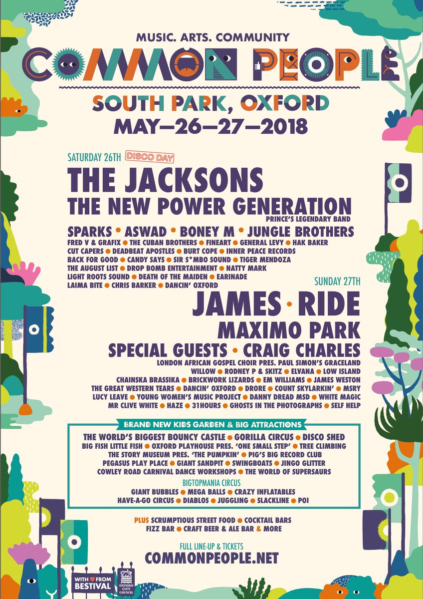Common People line-up 2018 bit.ly/2FL82ax #Commonpeople #festival #lineup #Oxford #Southampton