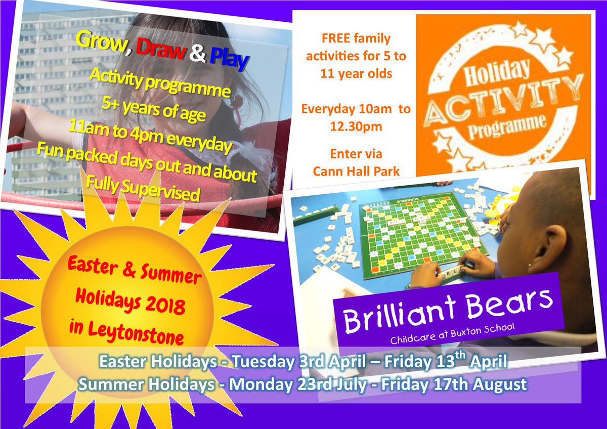 Easter and Summer Holiday activities and full child care #cannhallcan #leytonstone buxtonschoolleytonstone.eventbrite.com