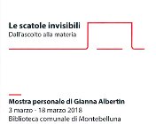 3 marzo 2018
mostra > LE SCATOLE INVISIBILI. Dall'ascolto alla materia
Biblioteca di Montebelluna
Mostra personale di Gianna Albertin
bibliotecamontebelluna.it/index.php?page…