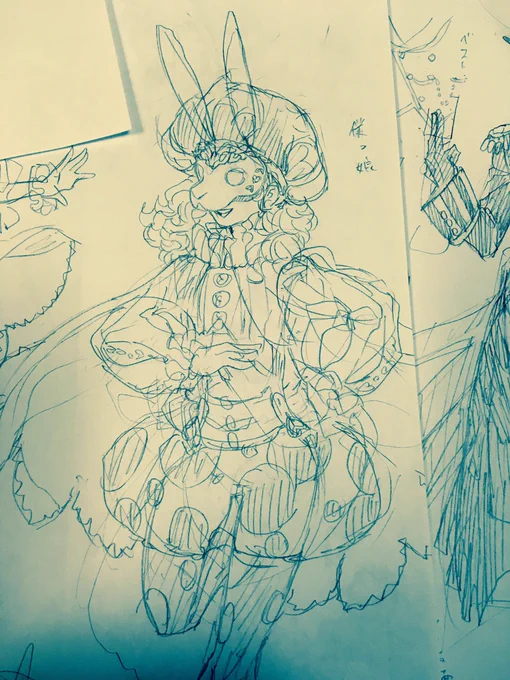 仮面イラスト本用に
キャラデザしてる 