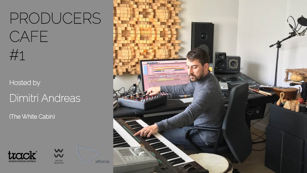 Track, @Wilde_Westen en @AthenaHeuleCLW Multimedia optie Audio starten met een Producers Cafe! Producers (beginner tot pro) zijn welkom voor een masterclass + co-working / co-creatie.
Producers Café 1: do 15/3 in Café Pand.A met Dimitri Andreas! 
facebook.com/events/2036159…