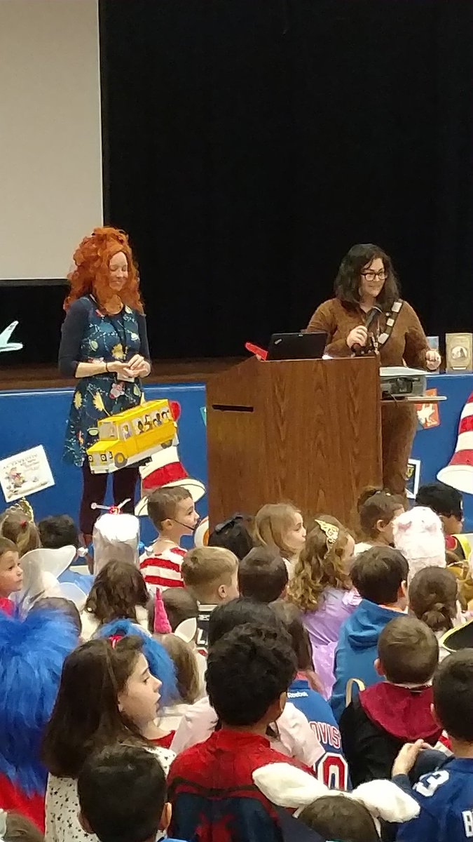 Allendalek8's tweet photo. Students and staff dressed up as their favorite book character @HillsideSchool3 to celebrate Read Across America Day! https://t.co/QhooXAYG8D