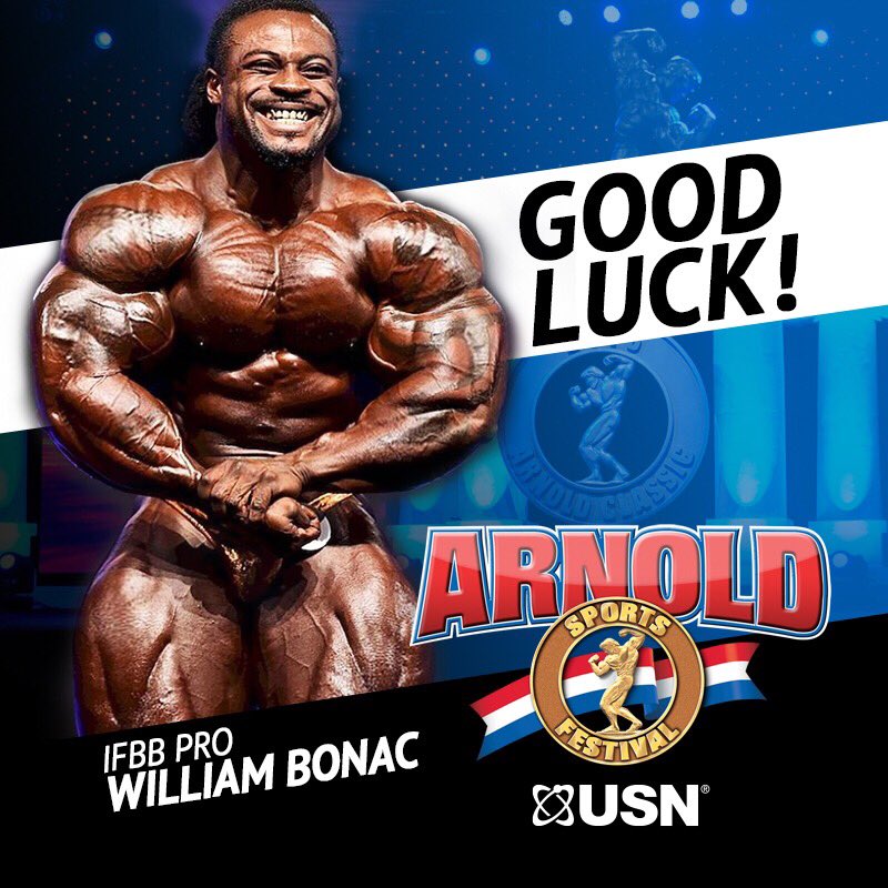 Good luck to <a href="/william_bonac/">William Bonac</a> as he competes at this weekends @arnoldsports.💪
We are behind you 💯.
#TeamUSN!!! #ArnoldClassic2018
