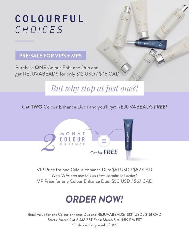 therealmswilcox's tweet photo. It's time to take your hair color to the next level with #MONATColourEnhance duos!  PreSale - ends March 5 at 11:59pm est! 

💁Perfectly Platinum: enhances silver/platinum hues.
���Beautiful Brunette: enhances brown/honey hues. 
💁Brilliant Blonde enhances blonde/golden hues. https://t.co/LhxRNiQ3kS