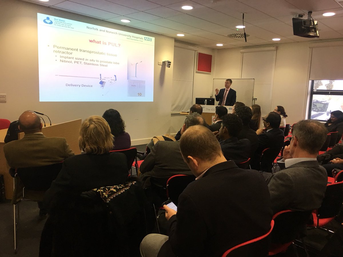 JWrightMedTech's tweet photo. Good day of education during Essex Urology Day with a great faculty. Many braved the snow & bad weather to hear valuable content. Here, @markr1004 discusses his @UroLift experience at NNUH providing #DayCase #MinInv #BPH treatment under #LocalAnaes https://t.co/kCcpqsZJZ6
