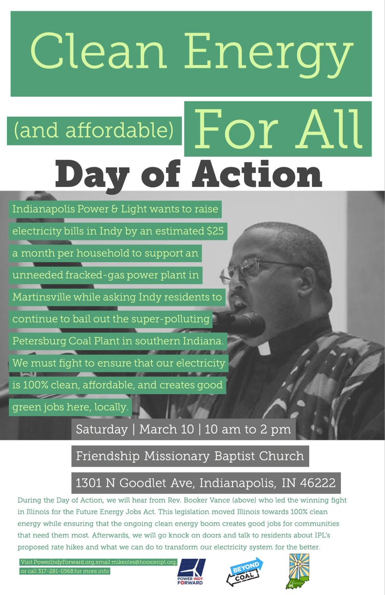 Join <a href="/PowerIndyFwd/">Power Indy Forward</a>, <a href="/INBeyondCoal/">Indiana Beyond Coal</a>, <a href="/HoosierIPL/">Hoosier IPL</a> for a Clean Energy Day of Action on March 10. RSVP: powerindyforward.org/day_of_action_…