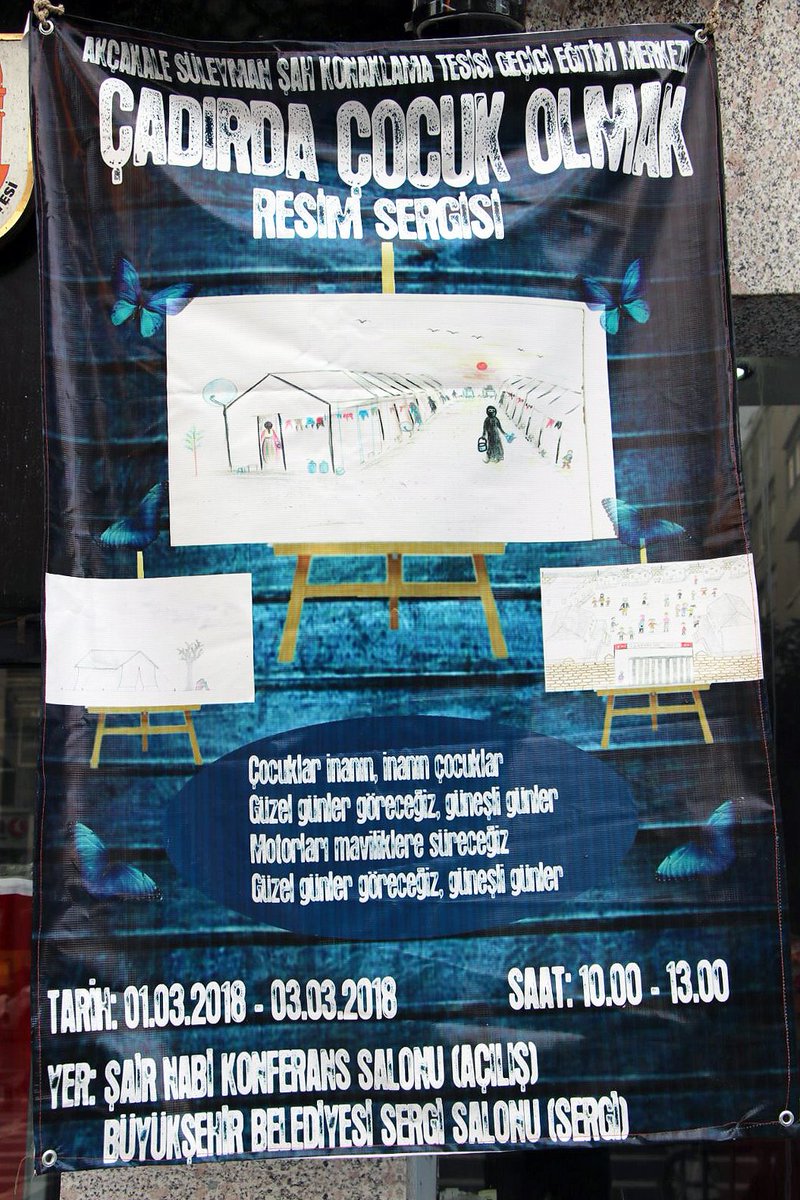 Suriyeli yavrularımızın Büyükşehir Belediyesinin sergi salonunda açtığı resim sergisini gezdik.