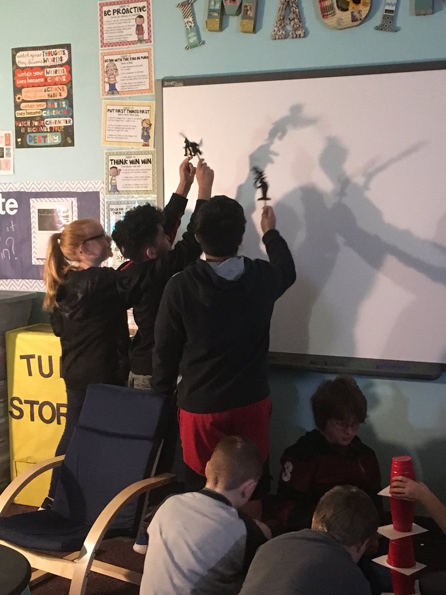 Playing with some Cat in the Hat shadow puppets to celebrate Dr. Seuss! #wcemakerspace <a href="/mayo_charlie/">Charlotte Mayo</a>