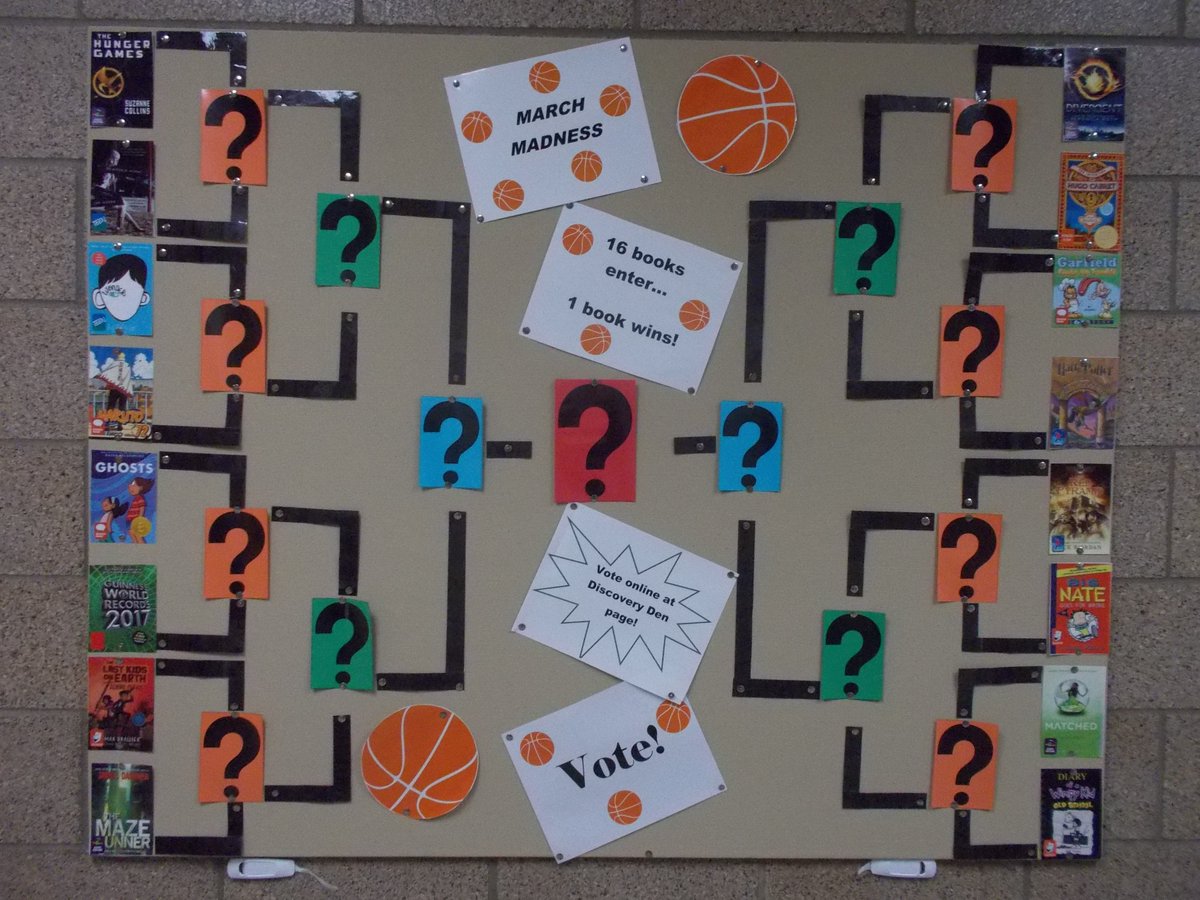 HMSDiscoveryDen's tweet photo. BOOK March Madness starts NOW! Huskies VOTE each week to narrow down from favorite Sweet 16 to Horizon's Top Dog! Winner gets a PRIZE! - 1st vote goes live 3/12! @HMS_huskies #learnbps #bpslms https://t.co/tcqFGYcZxM