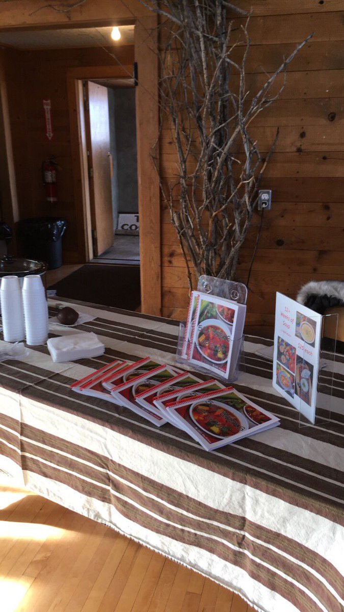 CNP_MacFarlane's tweet photo. Tomorrow marks first ever National Soup it Forward Day, a day to make a warming bowl of soup for someone. Still copies of 52+ Weeks of Soup available at Crockets &amp; CN Fly Fishing Cafe. Get yours! https://t.co/G6FYOcc1Fa
