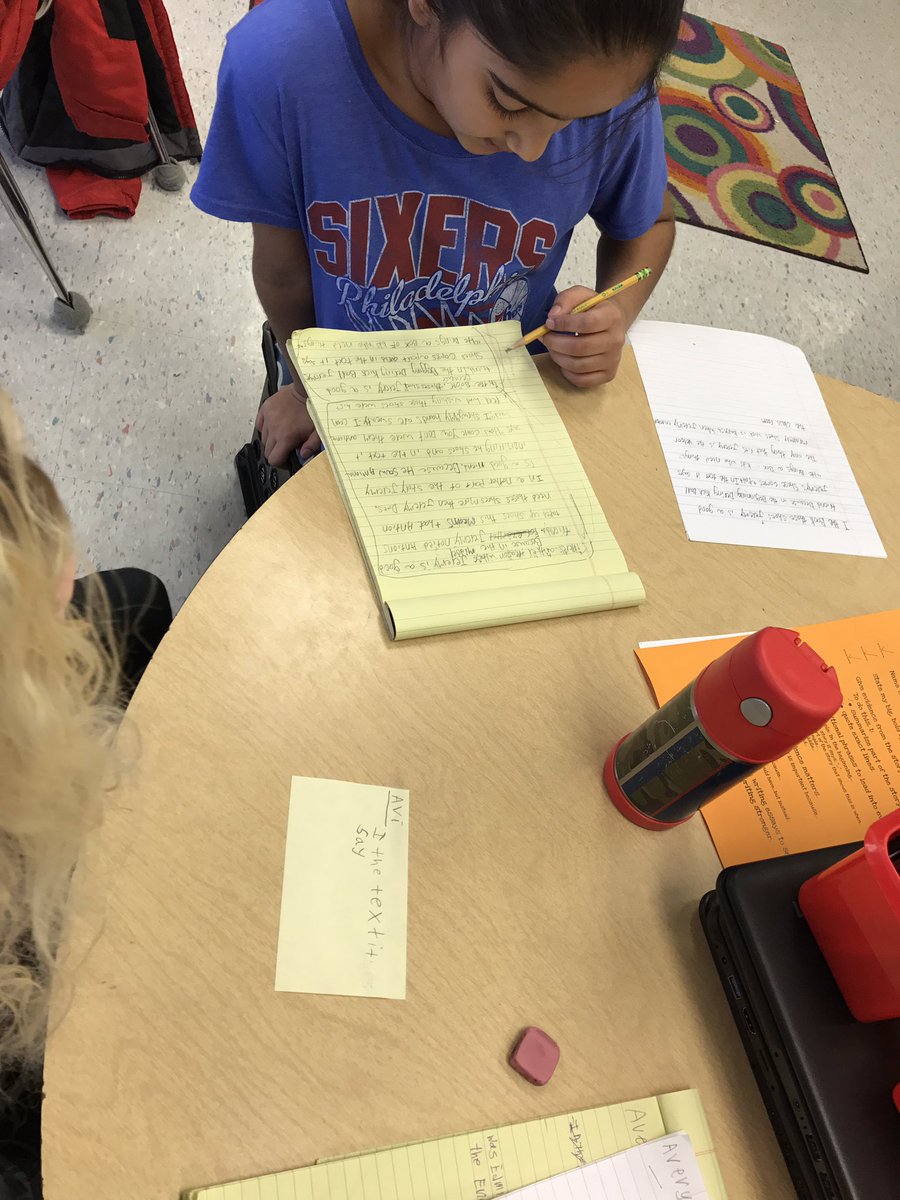 mehst's tweet photo. Celebrating the end of Bend 1 of our Baby Lit Essay by finding the parts of a good essay in our partner's essay. We are providing feedback like a "coach" @coachcr12 @tkaloochi @SASD_SalfordHil https://t.co/TgqV8hHQrI