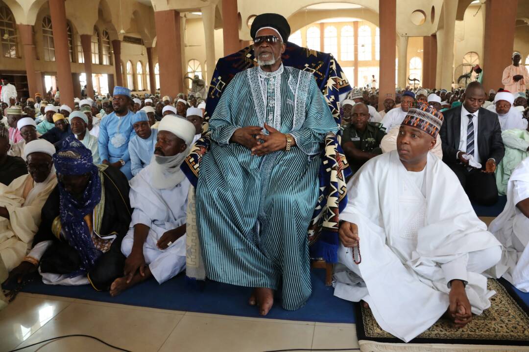 bukolasaraki's tweet photo. Juma'at prayer earlier today at Lafiagi Central Mosque, Kwara. 

May the Almighty Allah (SWT) accept our prayers. https://t.co/c9p3BdJ3lO