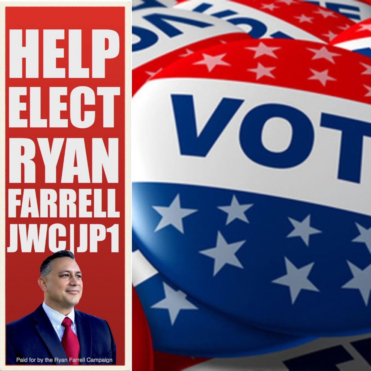 FarrellForJP1's tweet photo. #March2 Today is the last day for #EarlyVoting, Jim Wells County! Get out and make your voice heard. VOTE! VOTE! VOTE! #FarrellforJP1 #Honor #Integrity #Justice #JimWellsProud https://t.co/zpTBXZUwXP